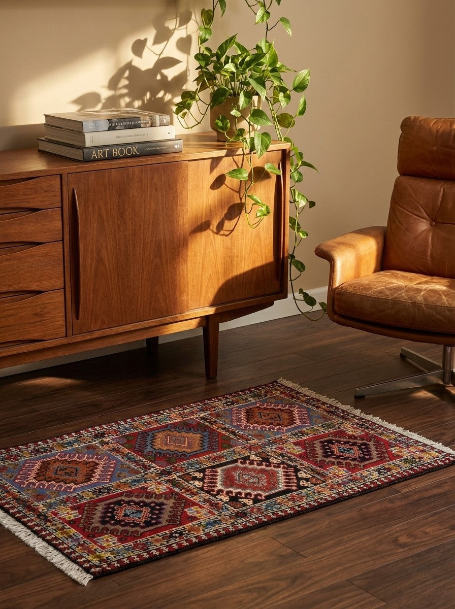 Yalameh — Hand-knotted, 61x100 cm, Multicolor, 100% Virgin Wool | Back view
