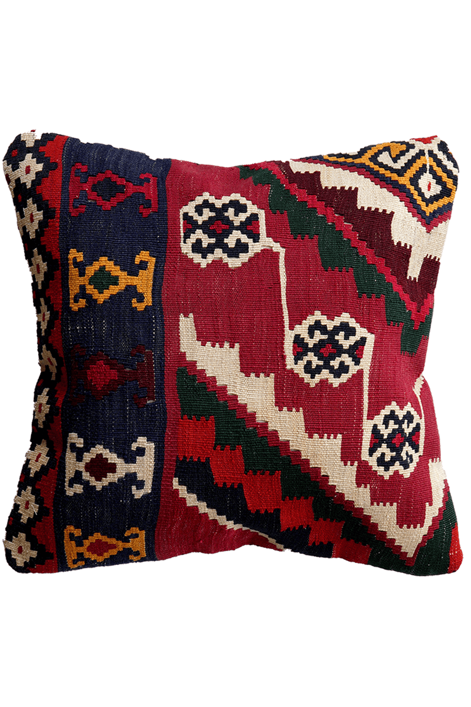 Kelim Kissen — Handmade, 50x50 cm, Multicolor, 100% Virgin Wool | Main view