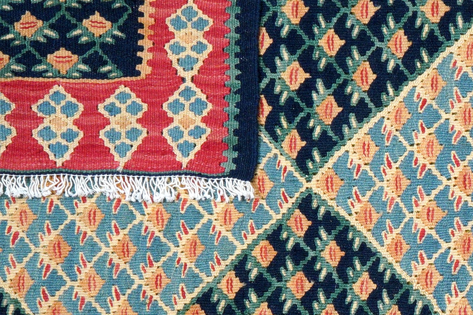 Kelim Senneh — Handmade, 101x153 cm, Blue, 100% Virgin Wool | View 6