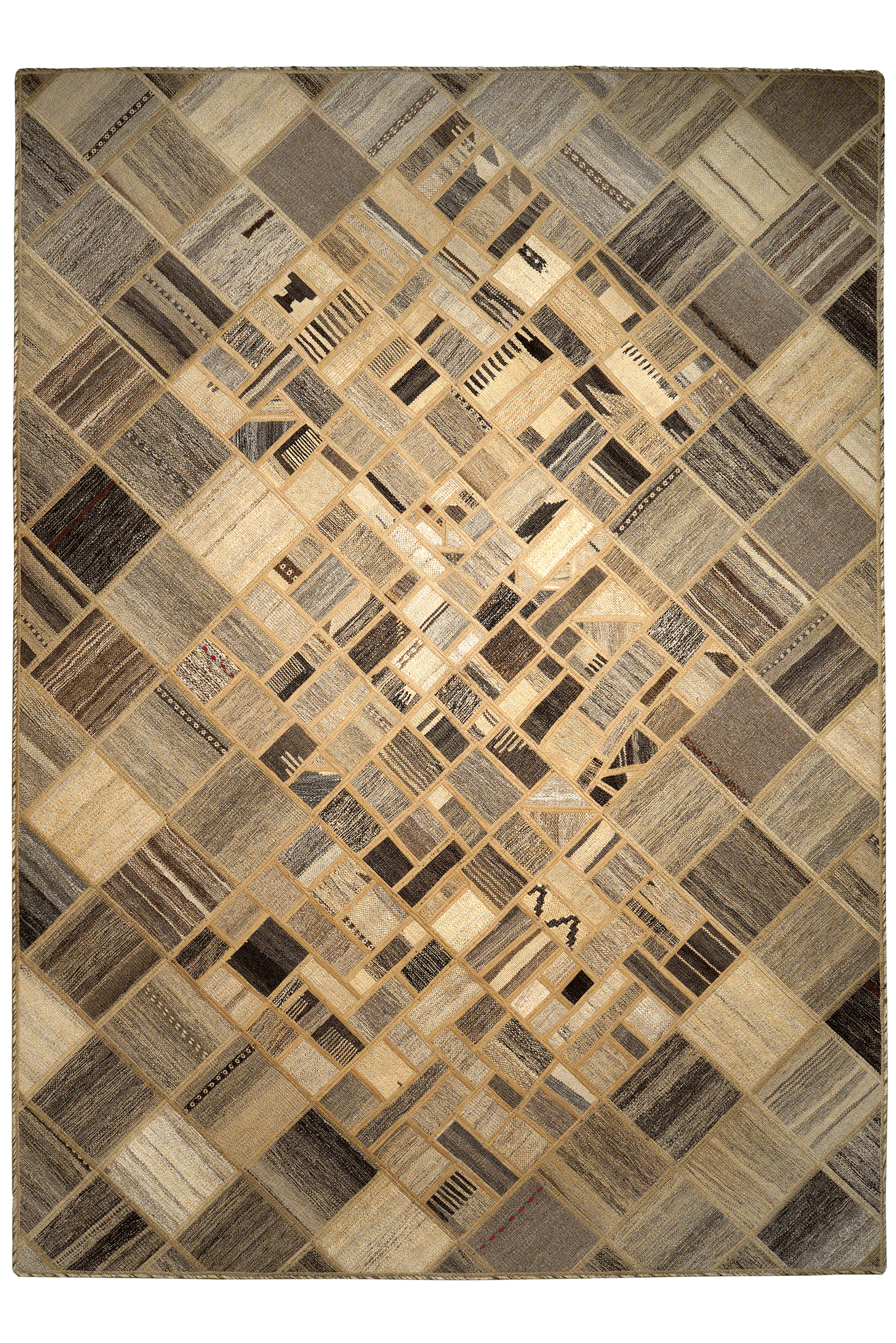 Kelim Tekkeh — Handmade, 170x240 cm, Beige, 100% Virgin Wool | Main view