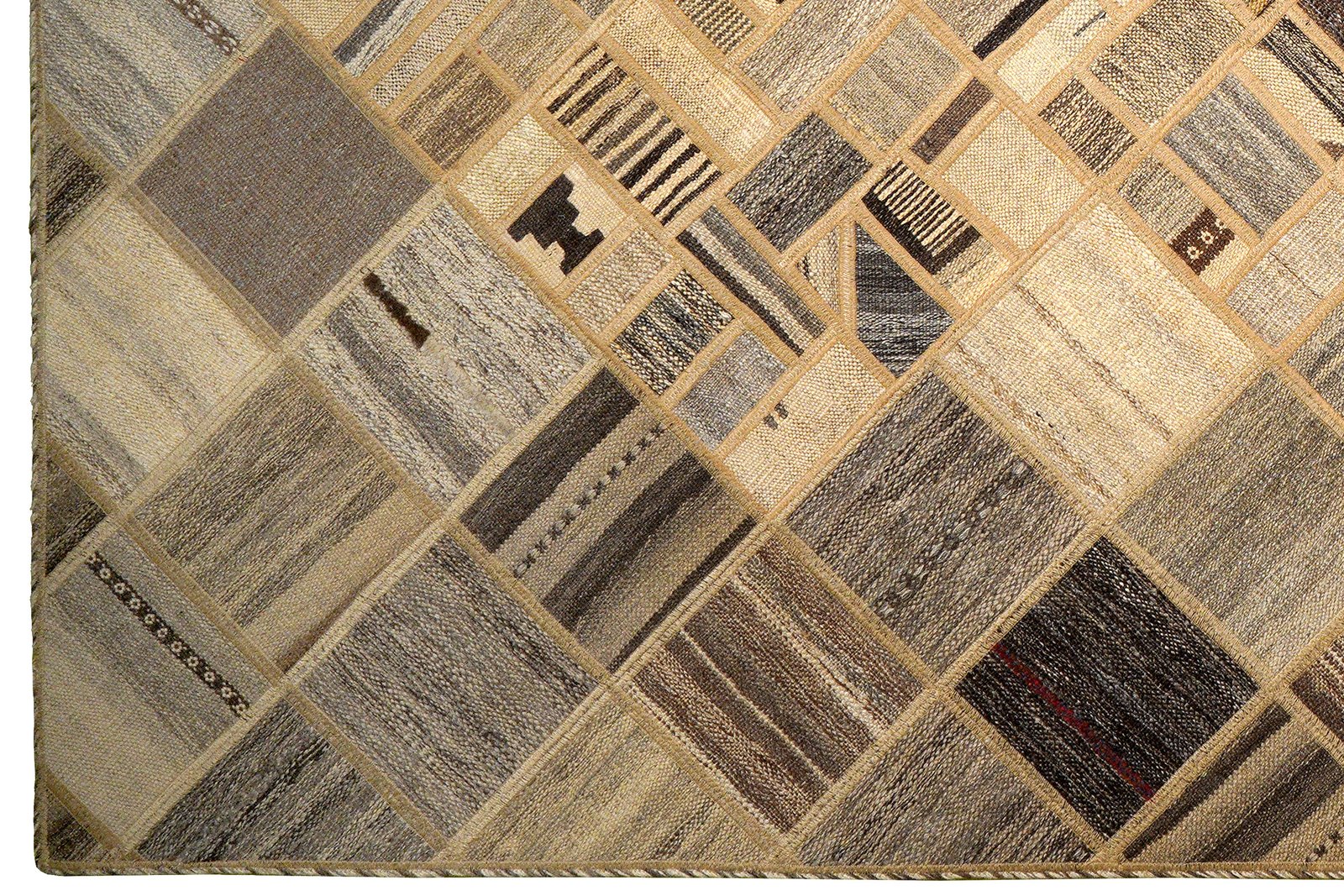 Kelim Tekkeh — Handmade, 170x240 cm, Beige, 100% Virgin Wool | View 3