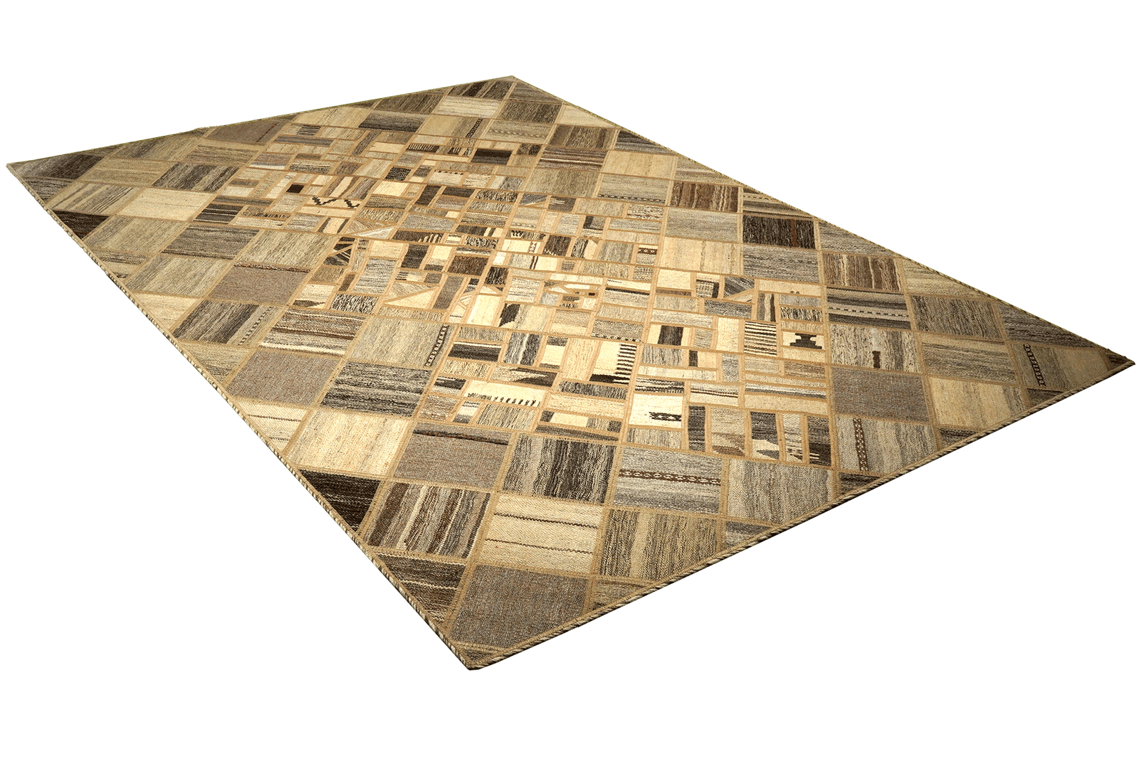 Kelim Tekkeh — Handmade, 170x240 cm, Beige, 100% Virgin Wool | View 4