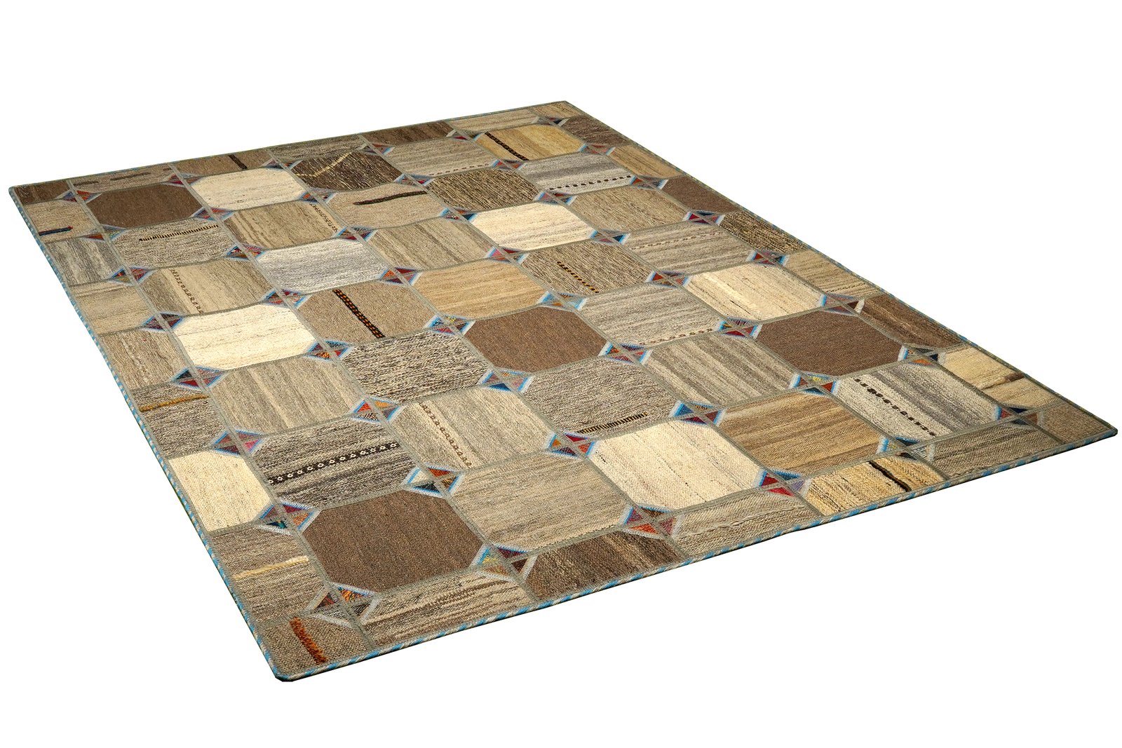 Kelim Tekkeh — Handmade, 150x200 cm, Beige, 100% Virgin Wool | View 4