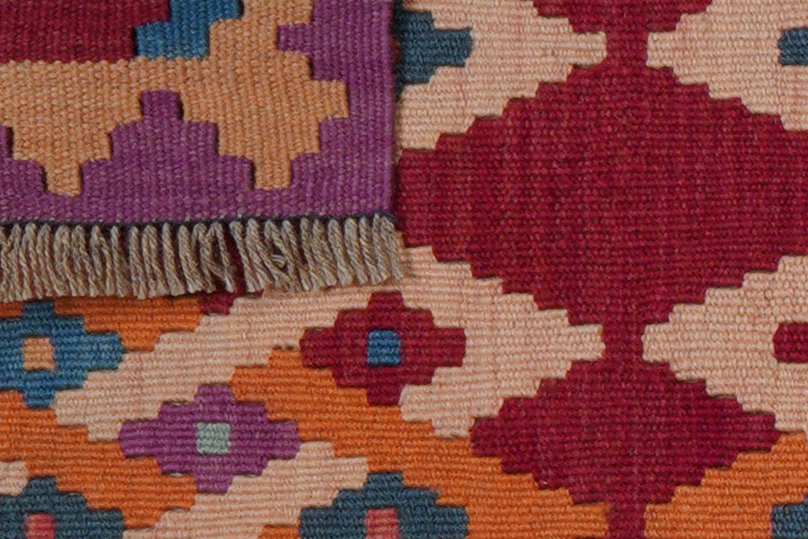 Kelim Gashgai — Handmade, 63x89 cm, Red, 100% Virgin Wool | View 6