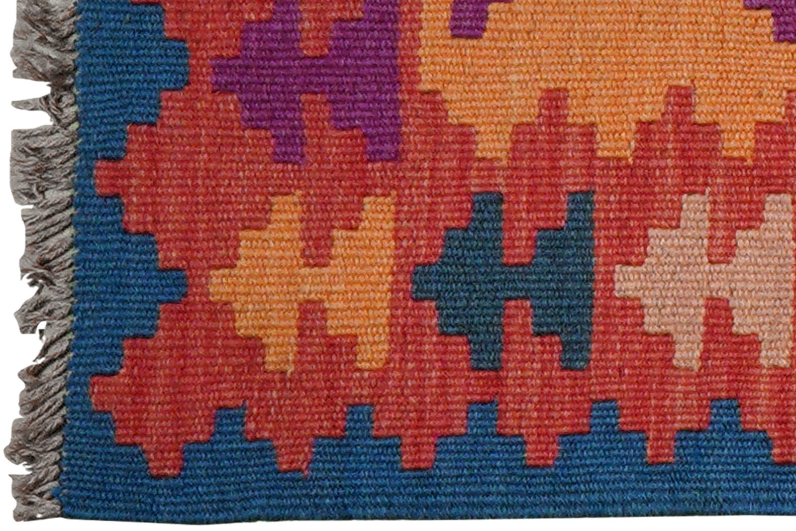 Kelim Gashgai — Handgefertigt, 84x61 cm, Blau, 100% Virgin Wool | View 4