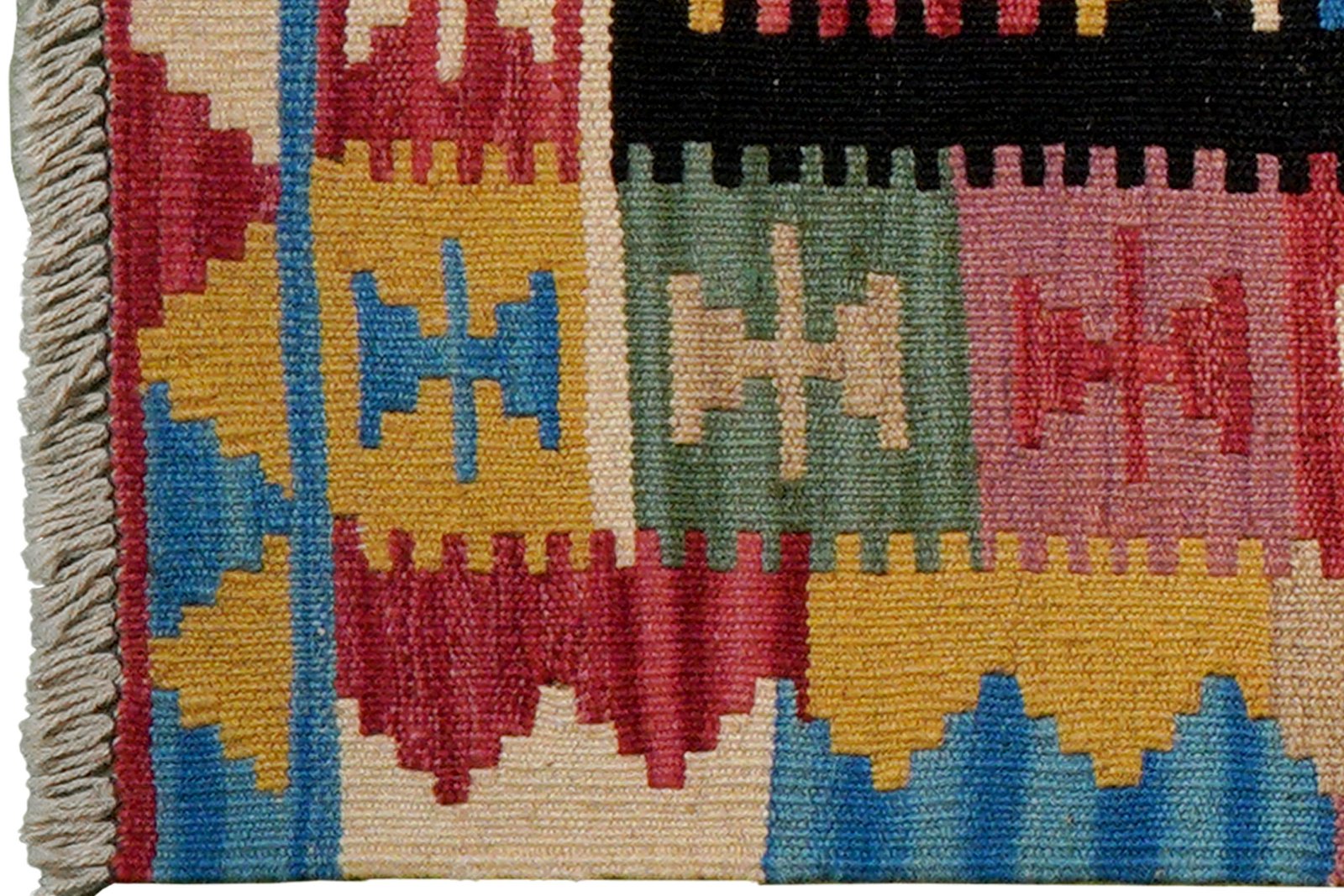 Kelim Gashgai — Handmade, 84x123 cm, Black, 100% Virgin Wool | View 3