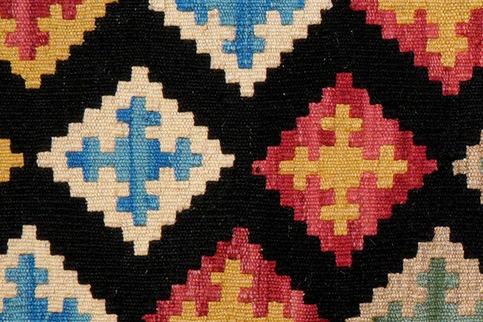 Kelim Gashgai — Handmade, 84x123 cm, Black, 100% Virgin Wool | View 5