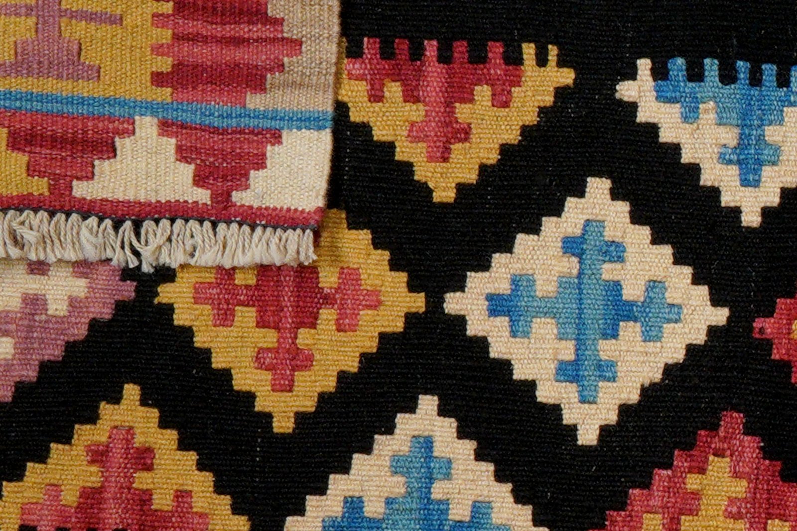 Kelim Gashgai — Handmade, 84x123 cm, Black, 100% Virgin Wool | View 6