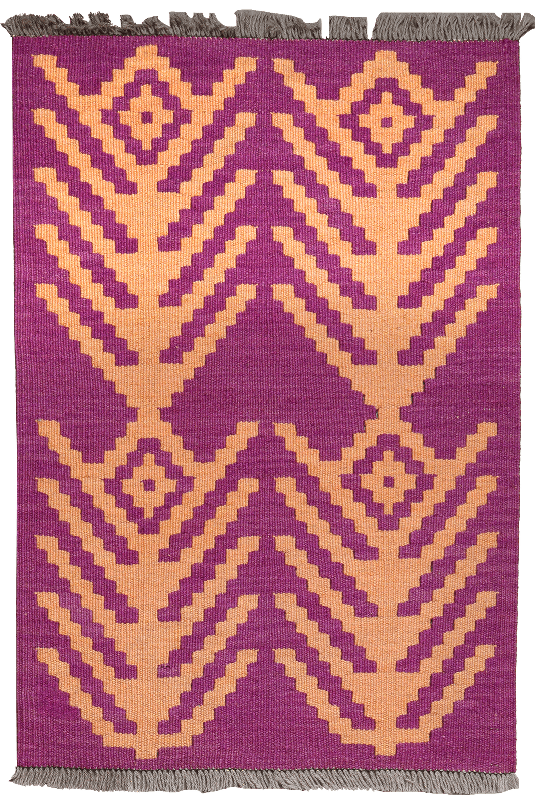 Kelim Gashgai — Handmade, 62x93 cm, Violett, 100% Virgin Wool | Main view