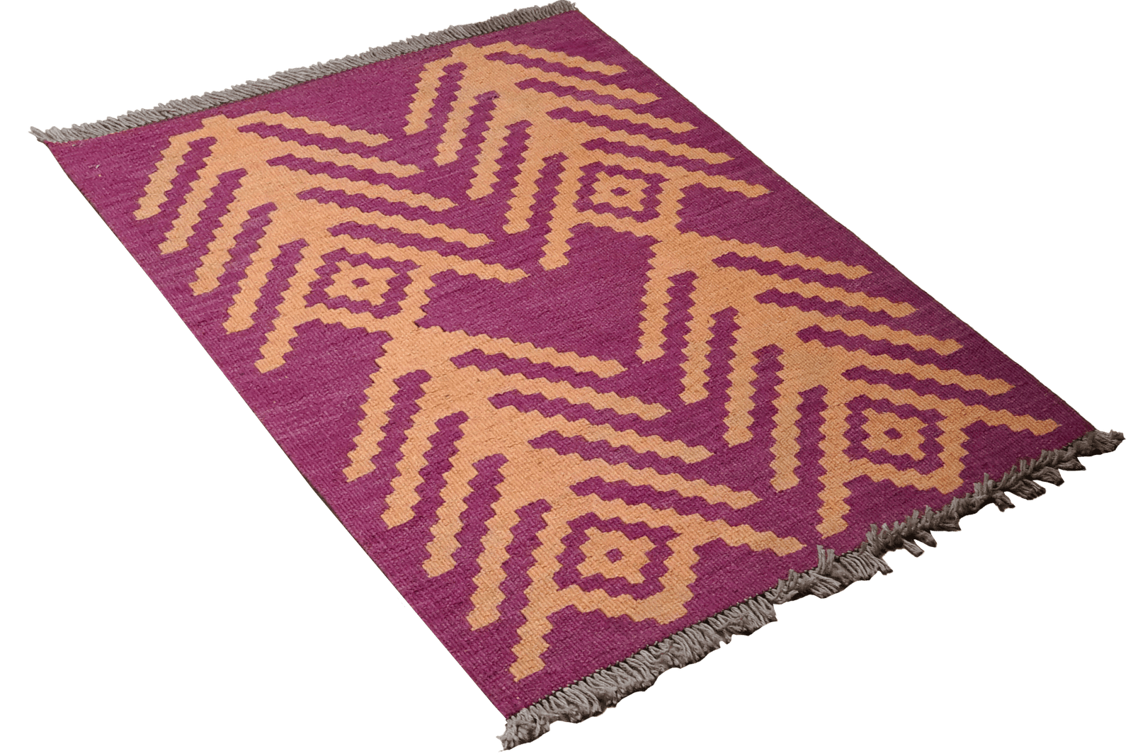 Kelim Gashgai — Handmade, 62x93 cm, Violett, 100% Virgin Wool | View 4
