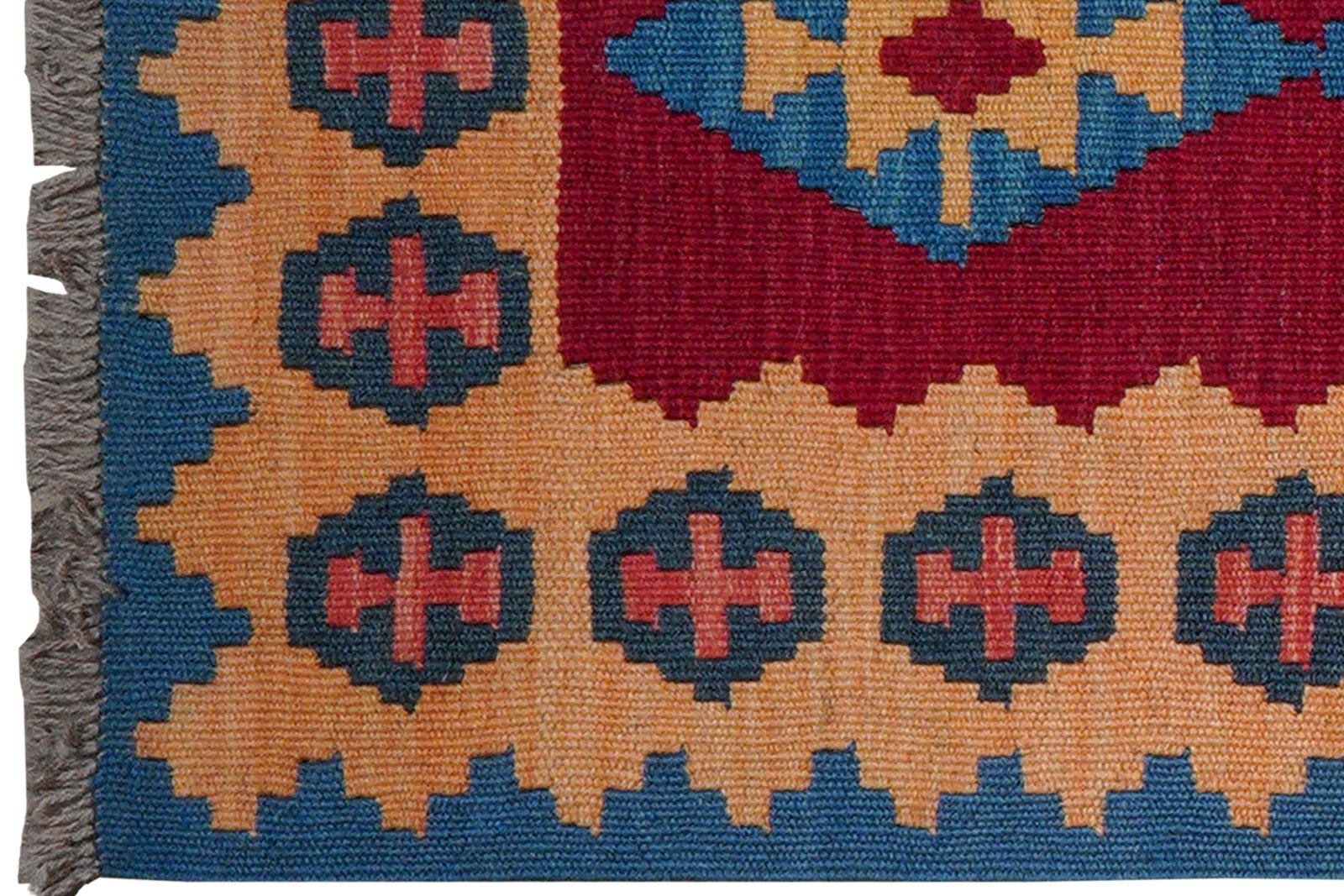 Kelim Gashgai — Handmade, 63x91 cm, Red, 100% Virgin Wool | View 3