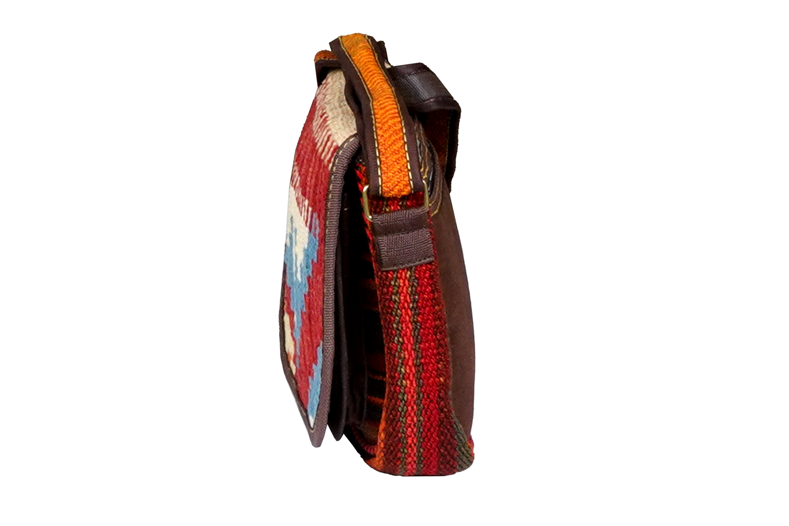 Kelim Tasche — Handgefertigt, 23x30 cm, Bunt, 100% Virgin Wool | Back view