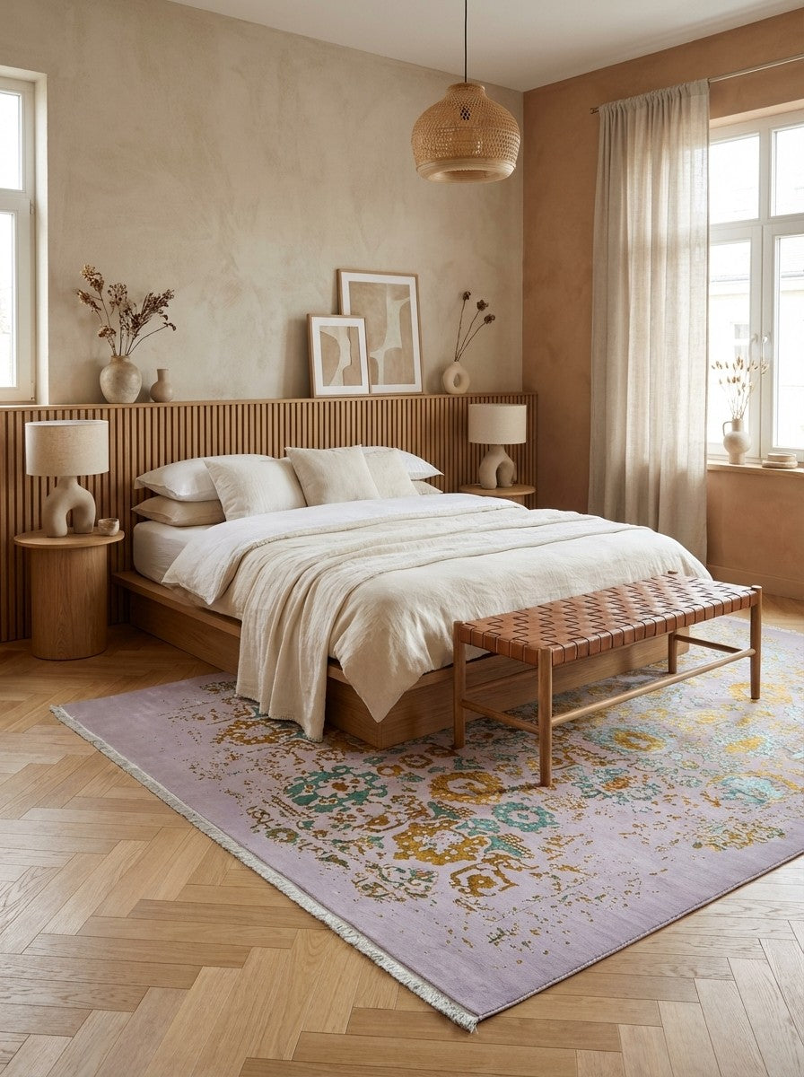 Paradayda — Hand-knotted, 204x298 cm, Beige, 50% Baumwolle, 50% Viskose | Detail view