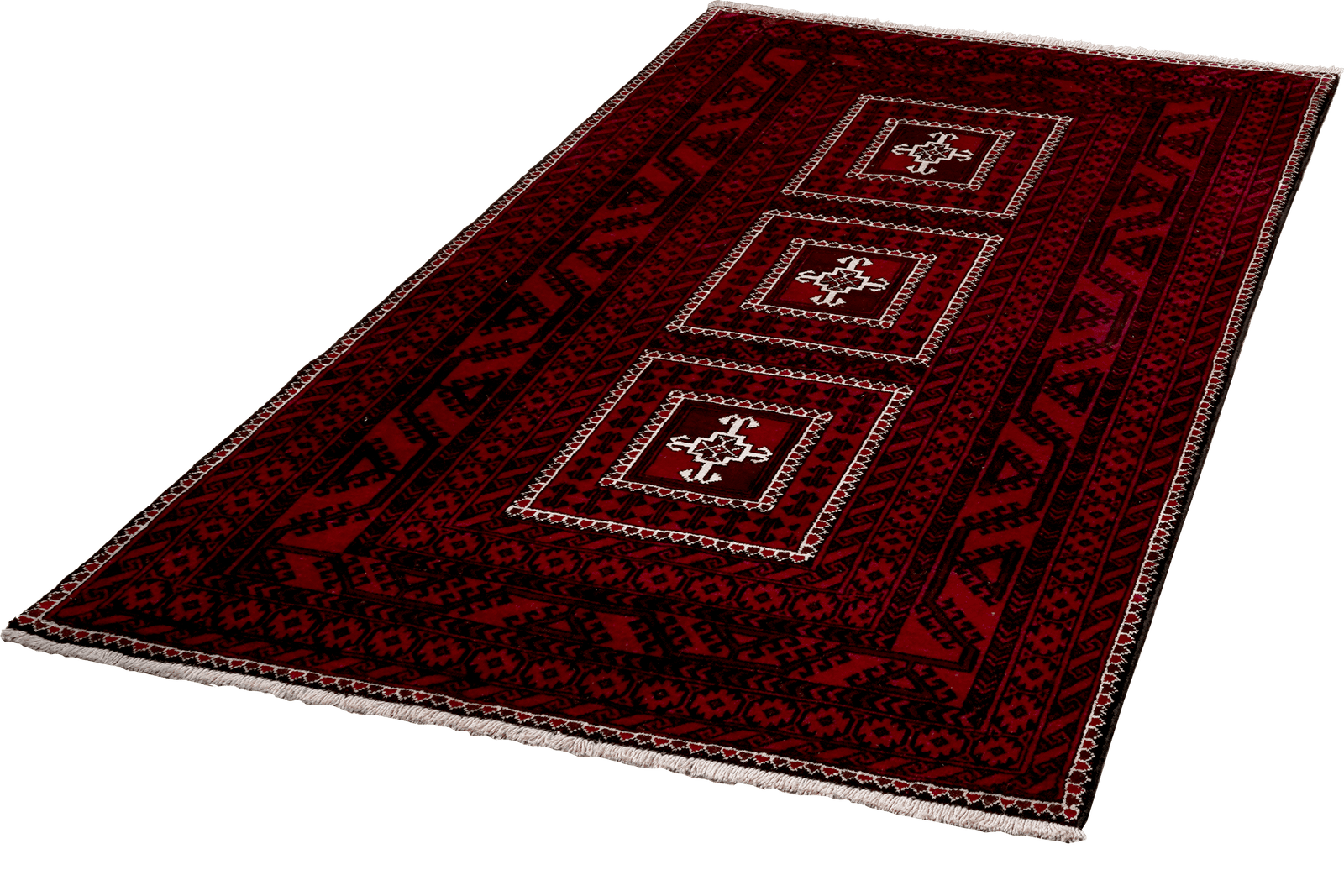 Belutch — Hand-knotted, 123x201 cm, Red, 100% Virgin Wool | View 5