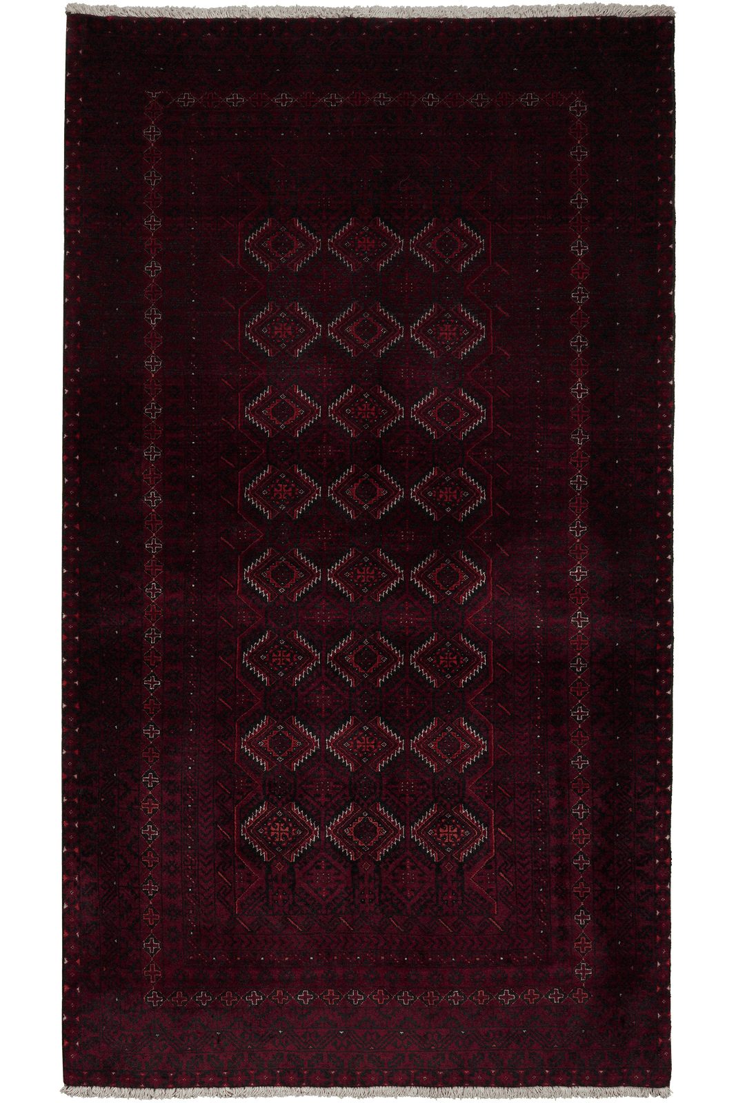 Belutch — Hand-knotted, 117x203 cm, Red, 100% Virgin Wool | Main view