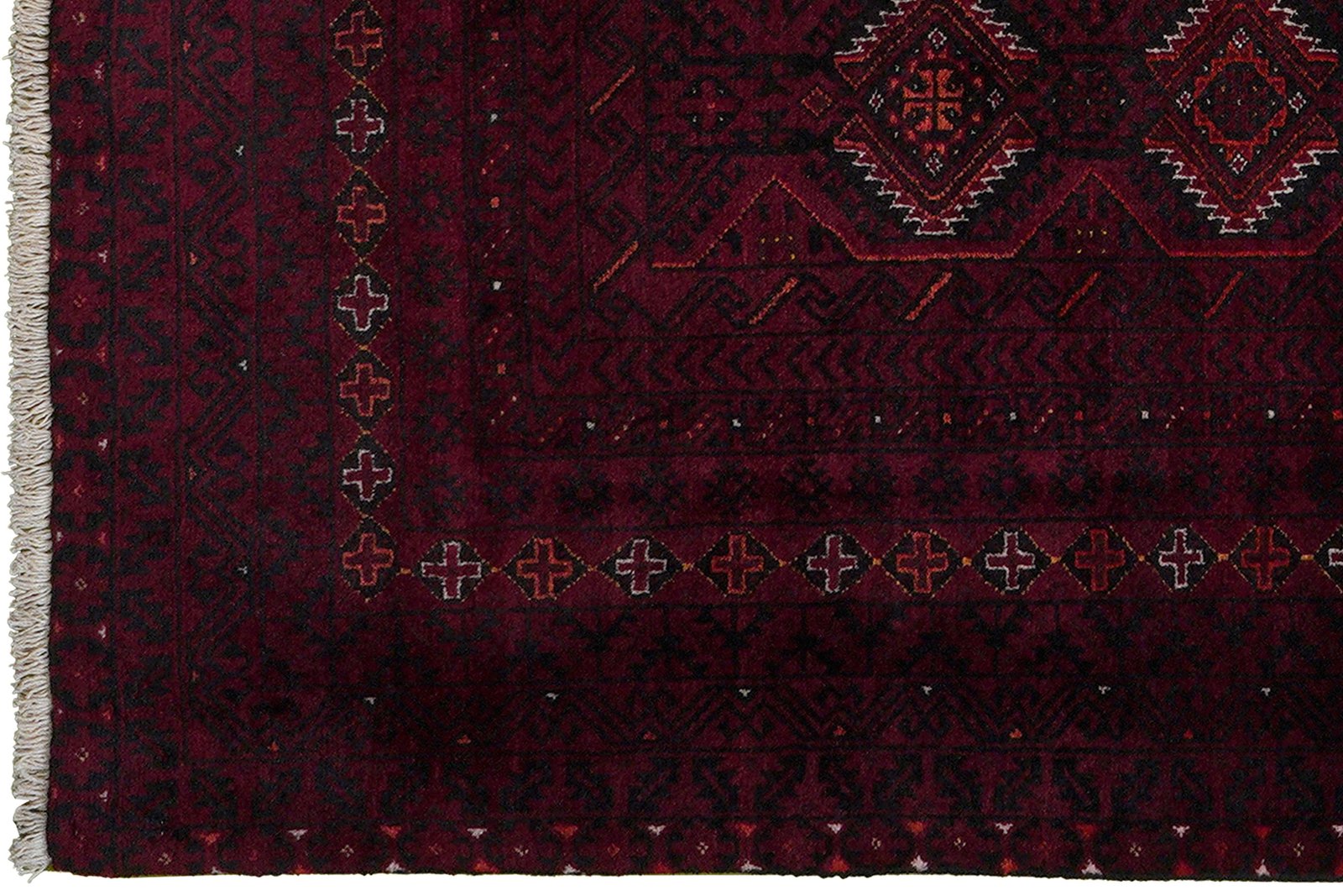 Belutch — Hand-knotted, 117x203 cm, Red, 100% Virgin Wool | View 3