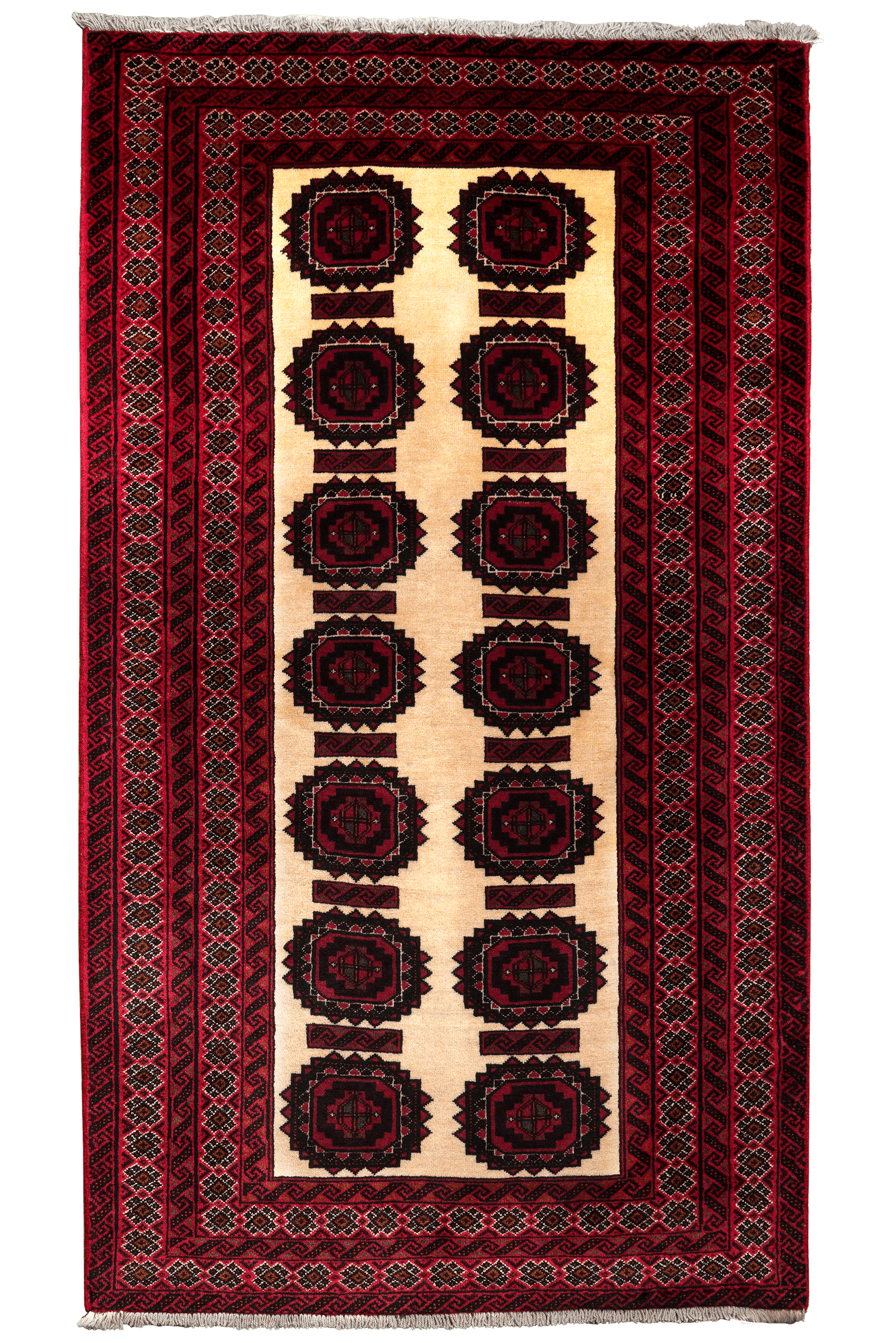Belutch — Hand-knotted, 95x174 cm, Beige, 100% Virgin Wool | Main view