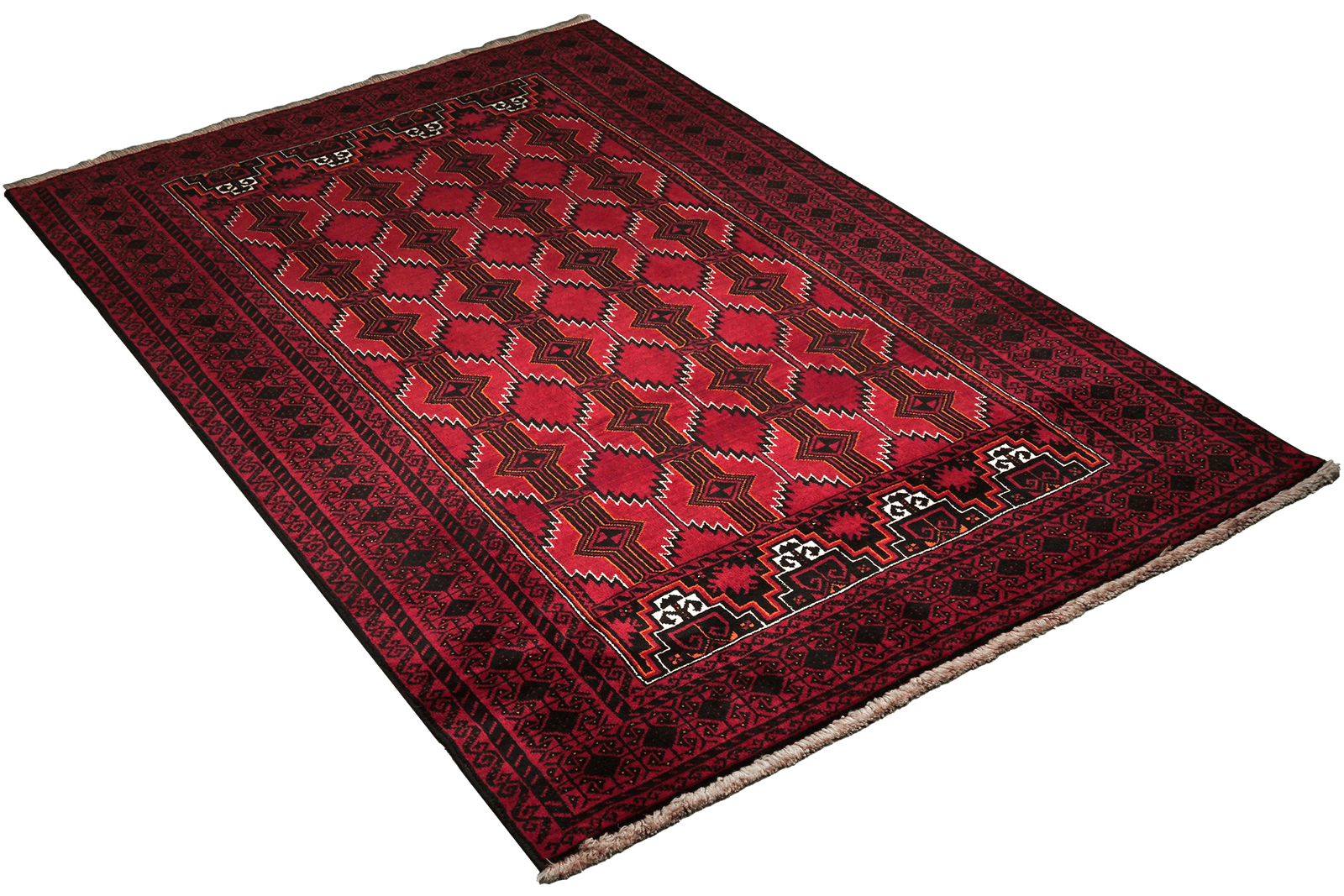 Belutch — Hand-knotted, 127x239 cm, Red, 100% Virgin Wool | View 4