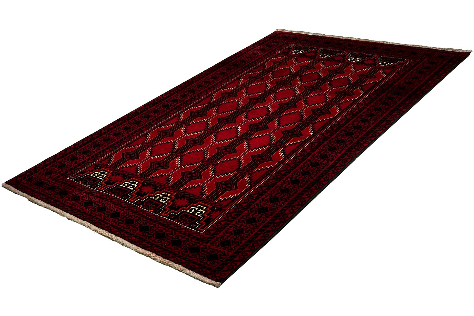 Belutch — Hand-knotted, 127x239 cm, Red, 100% Virgin Wool | View 5
