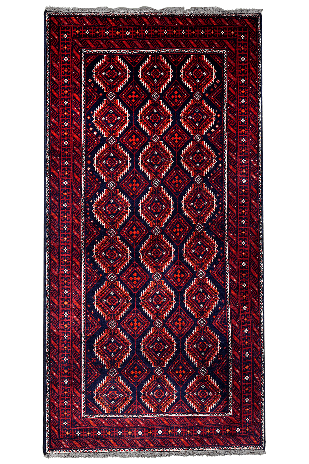 Belutch — Hand-knotted, 87x173 cm, Blue, 100% Virgin Wool | Main view