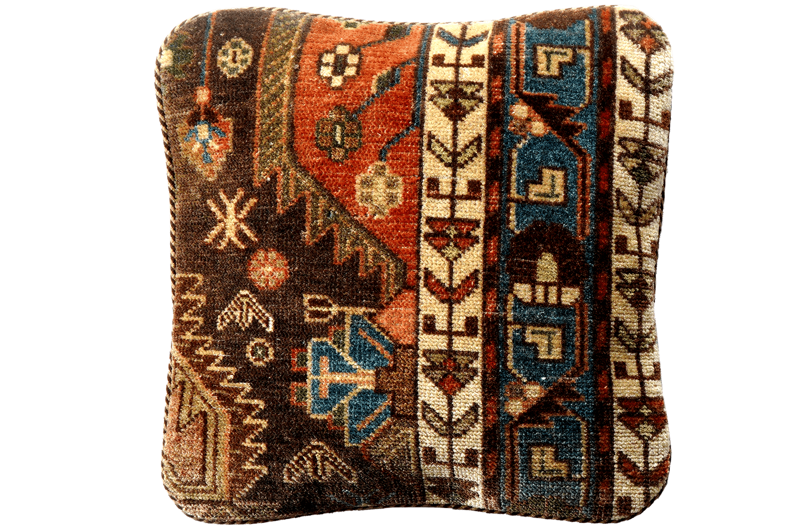 Kelim Kissen — Handmade, 40x40 cm, Multicolor, 100% Virgin Wool | Main view