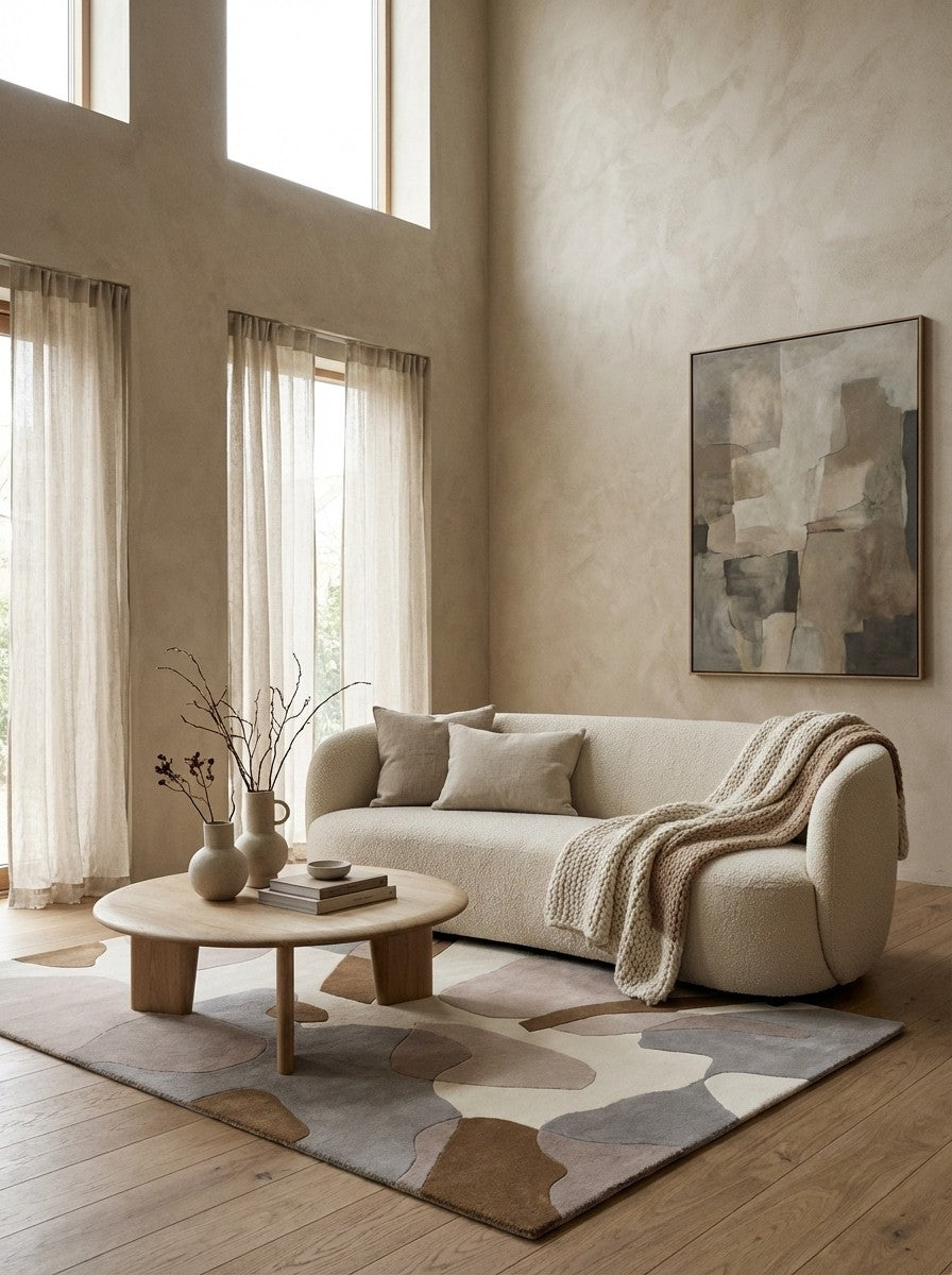 Desert Dune — Hand-knotted, 180x120 cm, Beige, 100% Virgin Wool | Detail view