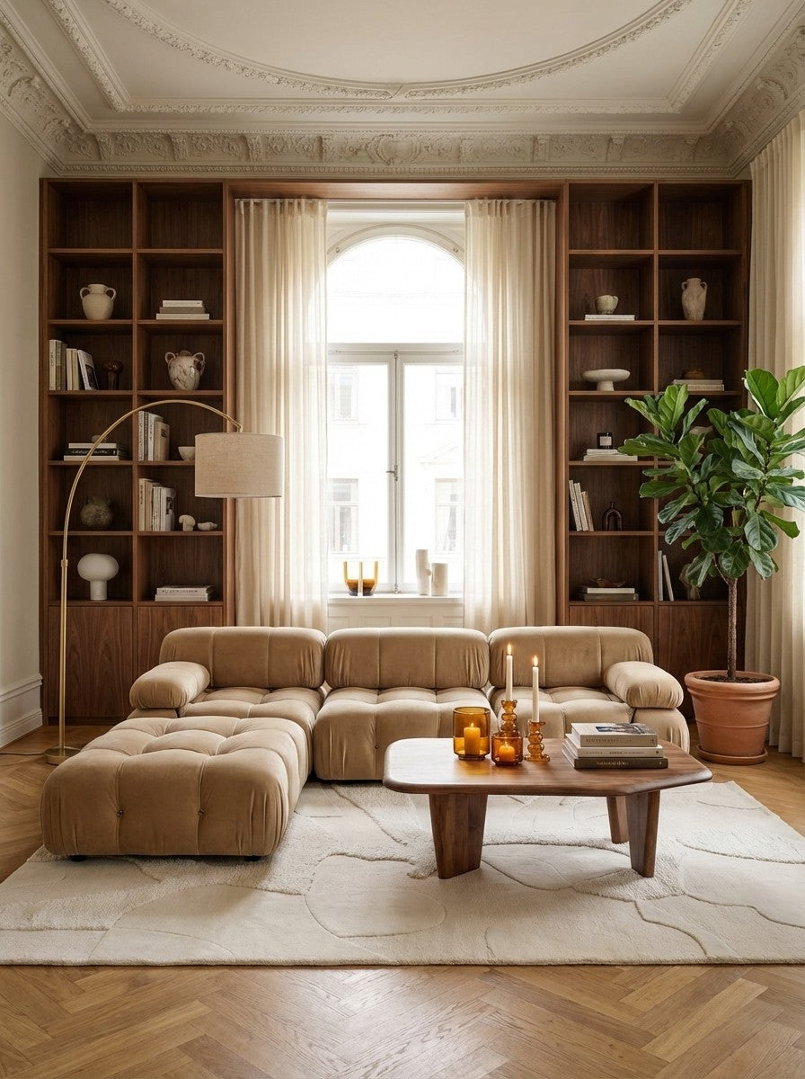 Desert Dune — Hand-knotted, 240x170 cm, Beige, 100% Virgin Wool | Back view