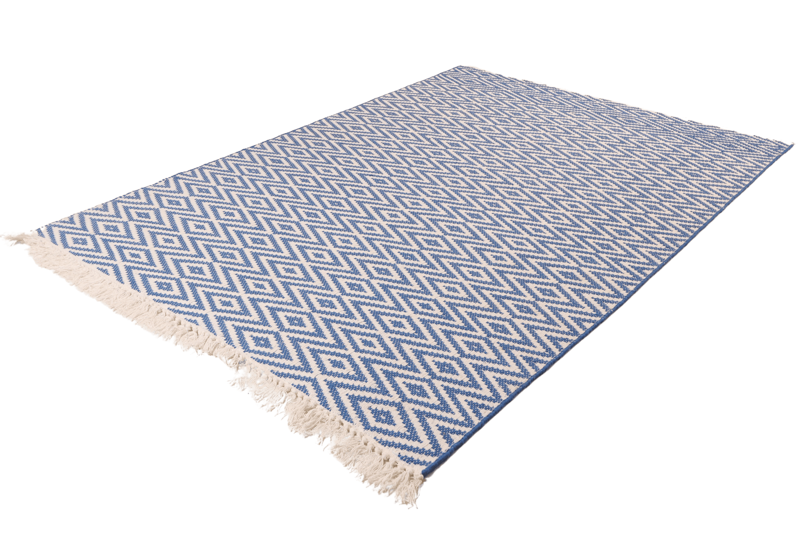 Dhurrie — Handmade, 170x120 cm, Blue, 40% Schurwolle, 60% Baumwolle | View 6