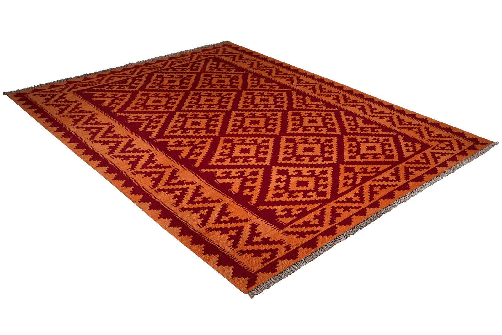 Kelim Gashgai — Handmade, 183x248 cm, Red, 100% Virgin Wool | View 4