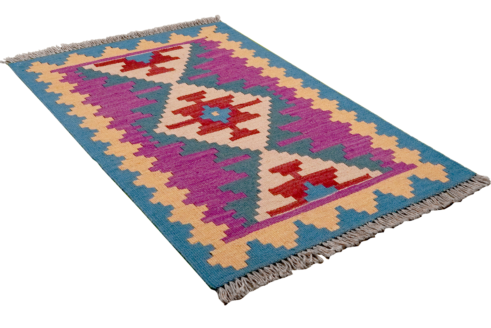 Kelim Gashgai — Handgefertigt, 87x62 cm, Bunt, 100% Virgin Wool | View 5