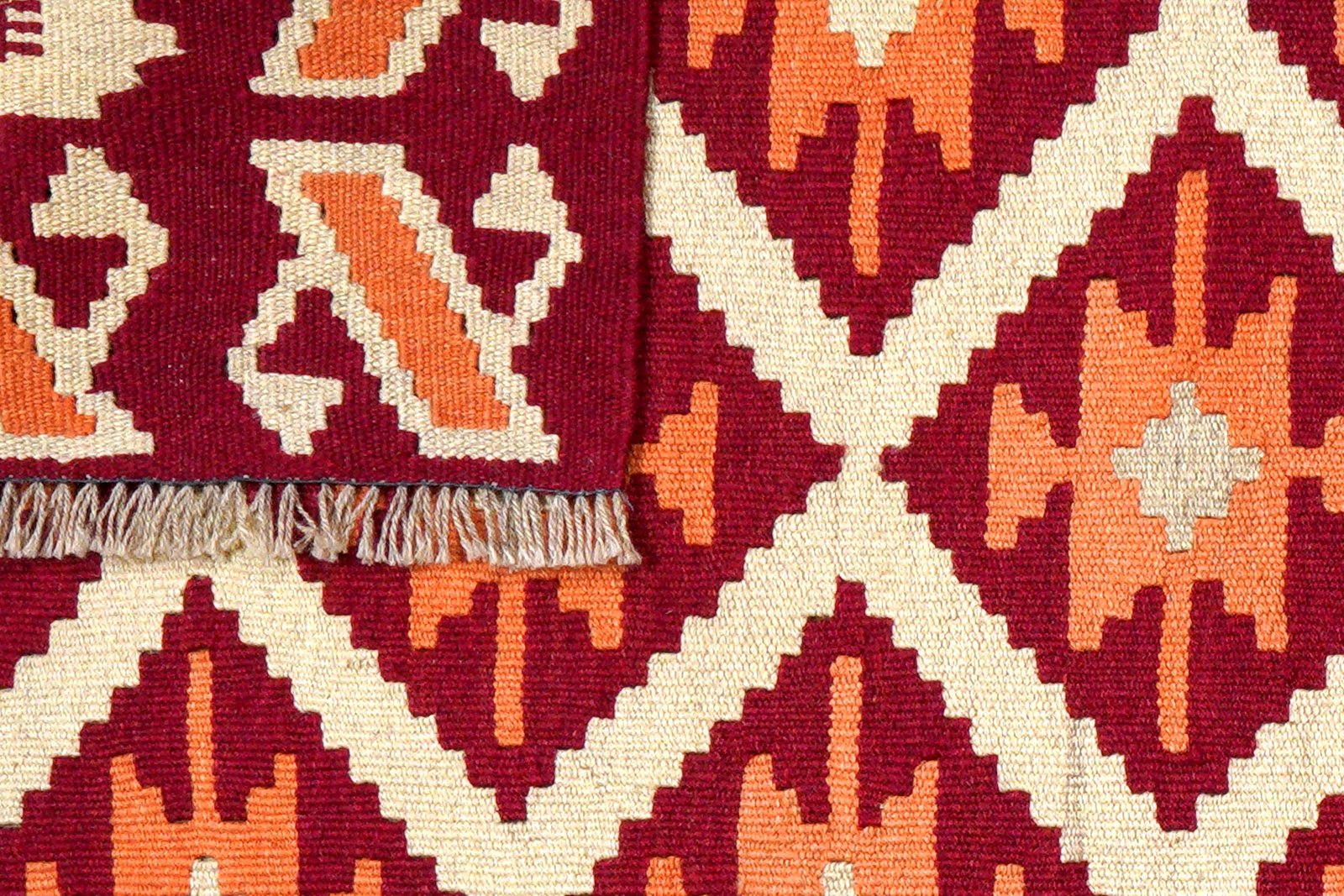 Kelim Gashgai — Handmade, 103x154 cm, Beige, 100% Virgin Wool | View 6