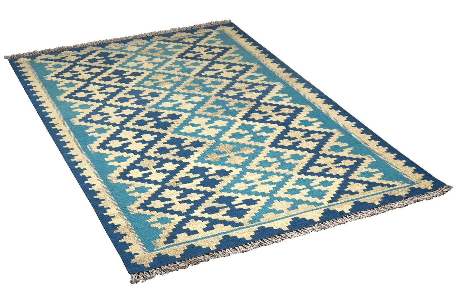 Kelim Gashgai — Handmade, 104x160 cm, Blue, 100% Virgin Wool | View 4