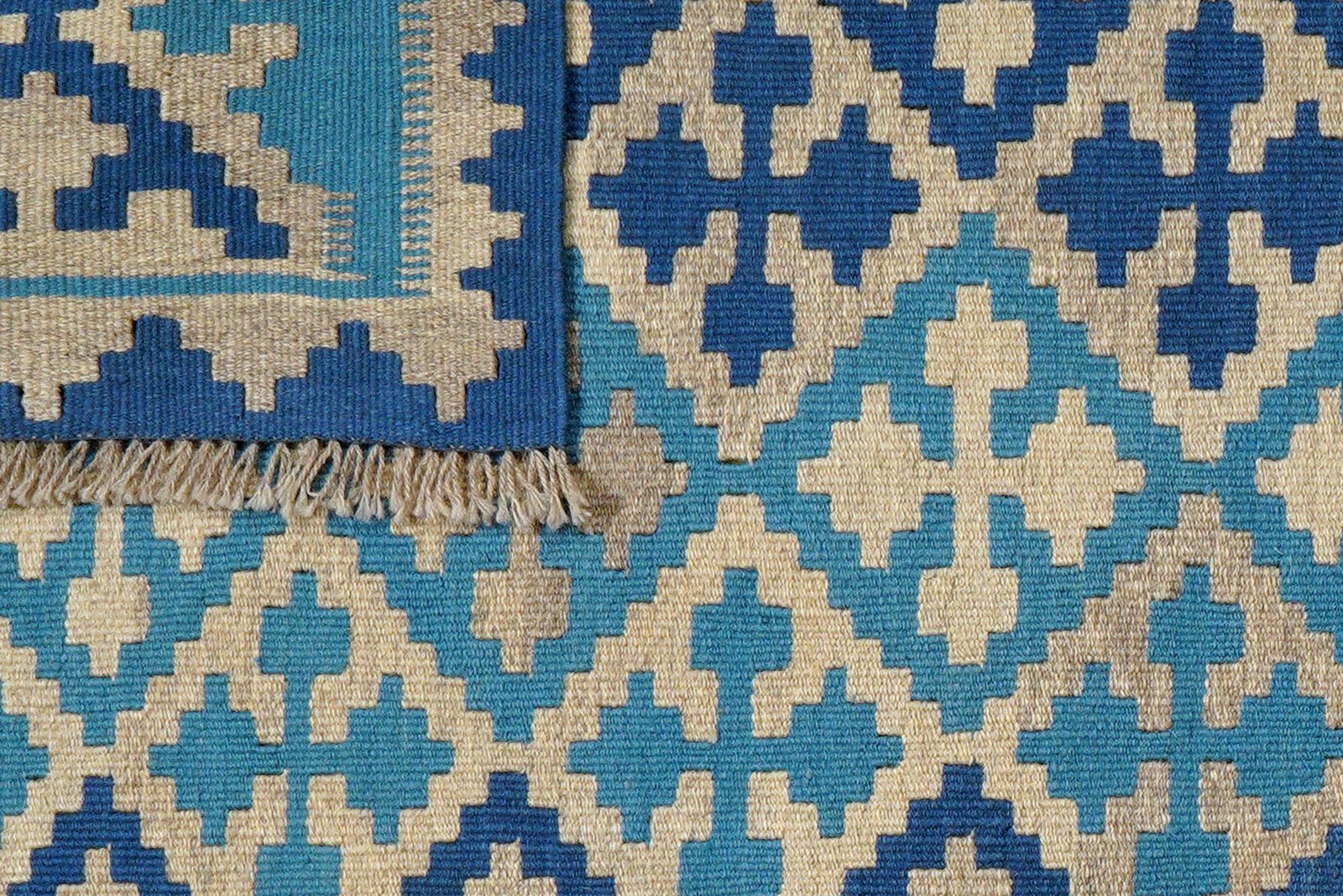 Kelim Gashgai — Handmade, 104x160 cm, Blue, 100% Virgin Wool | View 6