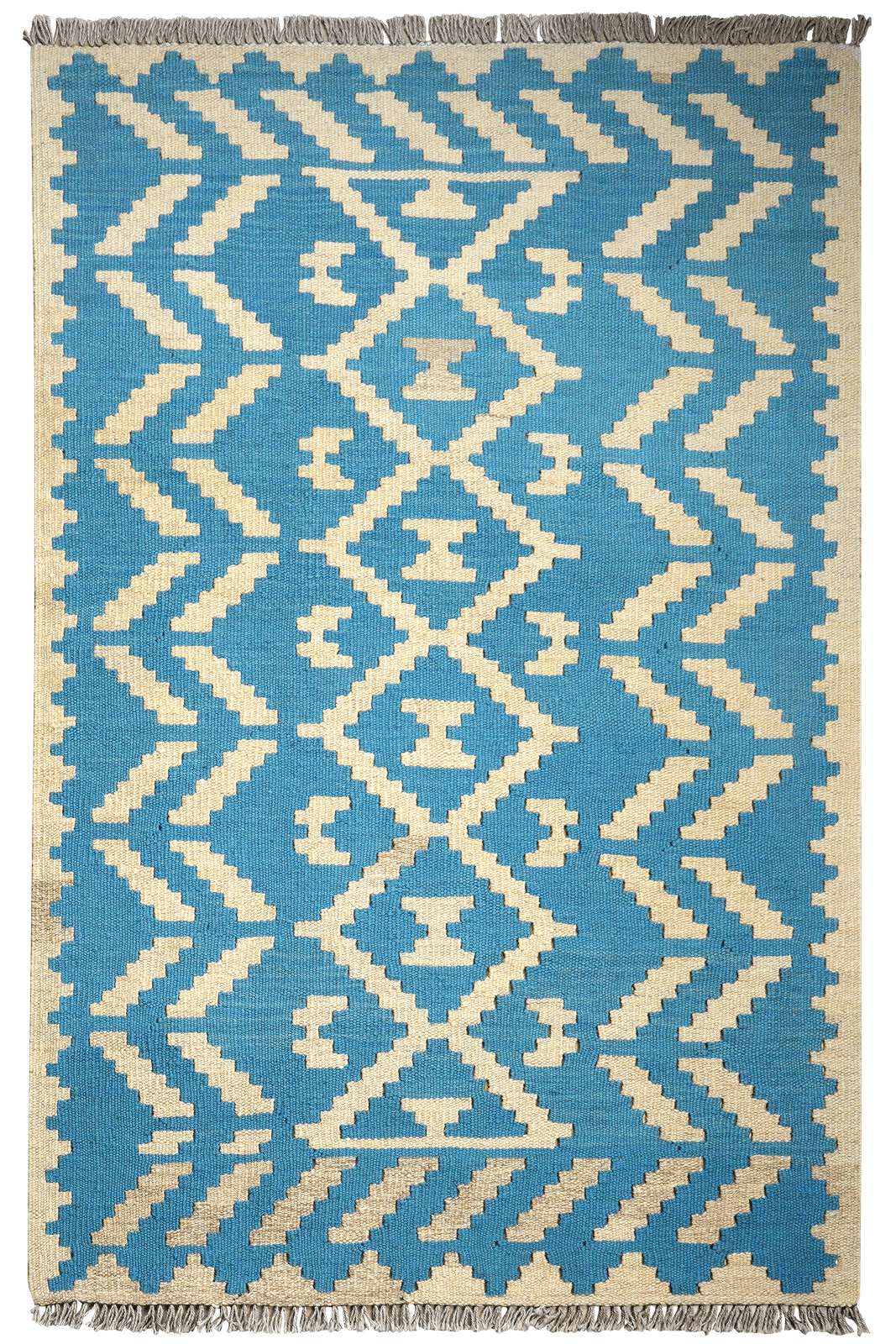 Kelim Gashgai — Handmade, 102x155 cm, Blue, 100% Virgin Wool | Main view