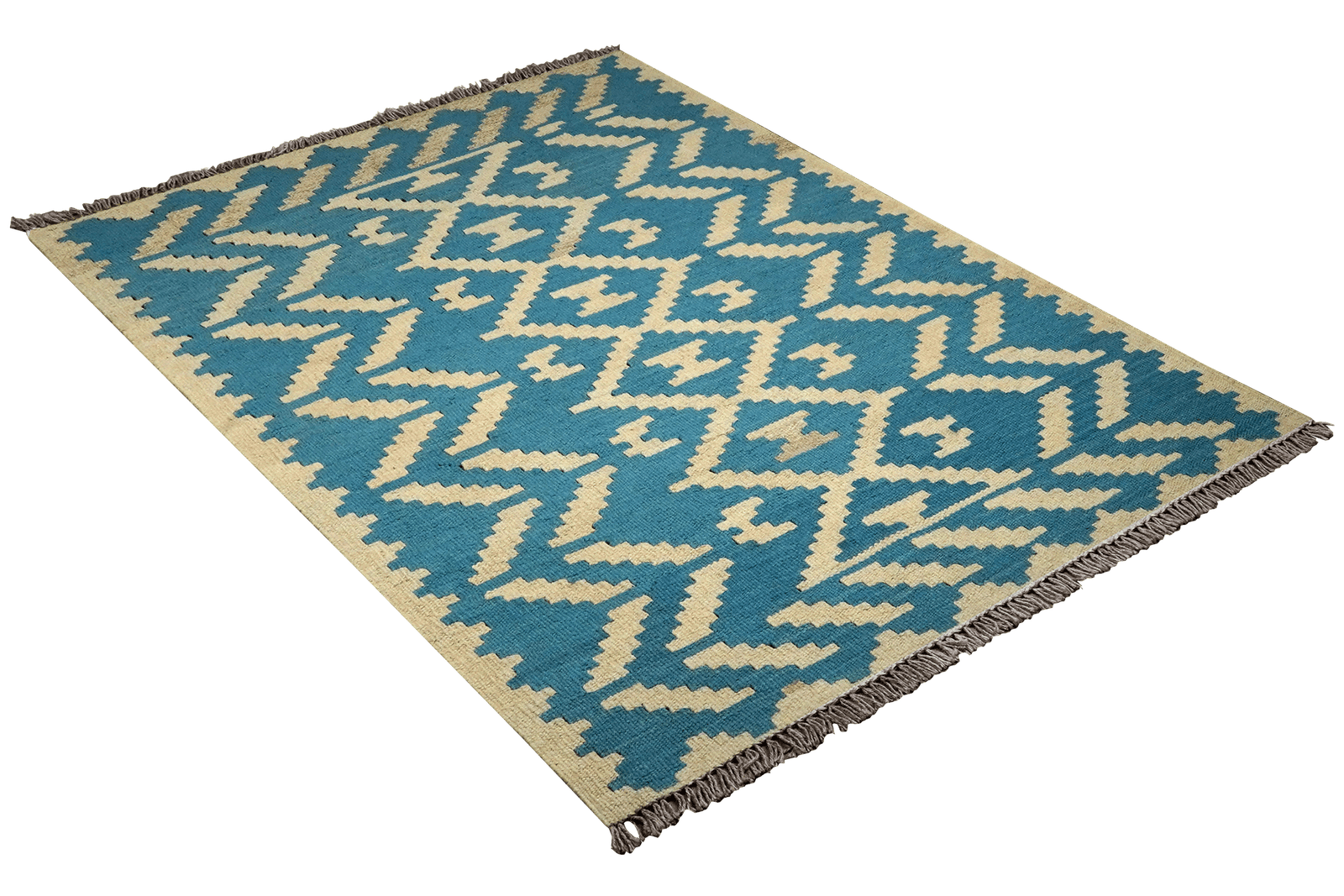 Kelim Gashgai — Handmade, 102x155 cm, Blue, 100% Virgin Wool | View 4