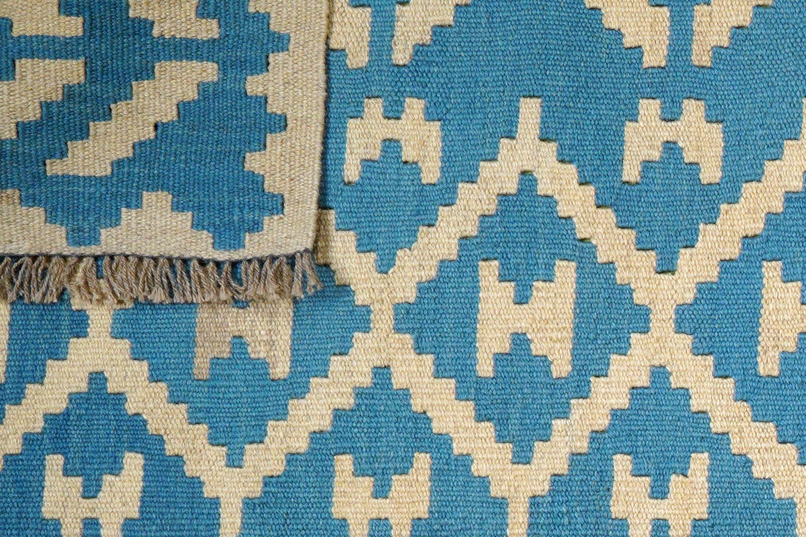 Kelim Gashgai — Handmade, 102x155 cm, Blue, 100% Virgin Wool | View 6