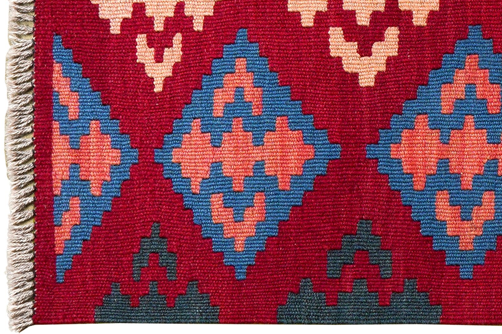 Kelim Gashgai — Handmade, 62x94 cm, Red, 100% Virgin Wool | View 3