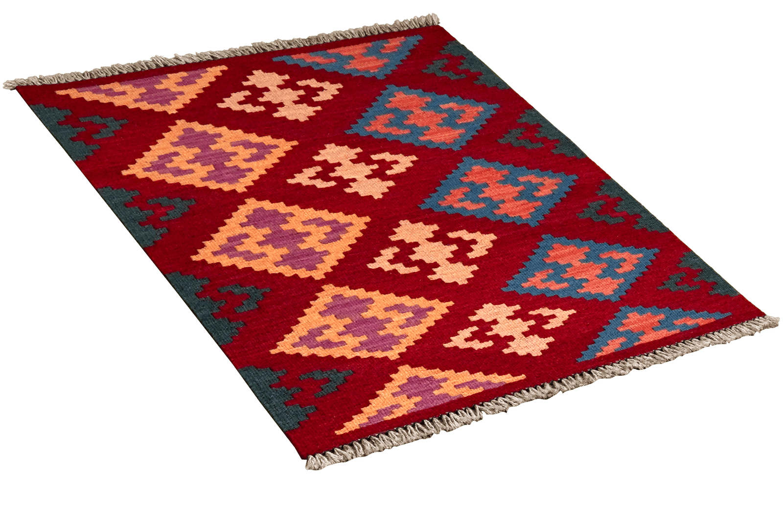 Kelim Gashgai — Handmade, 62x94 cm, Red, 100% Virgin Wool | View 4