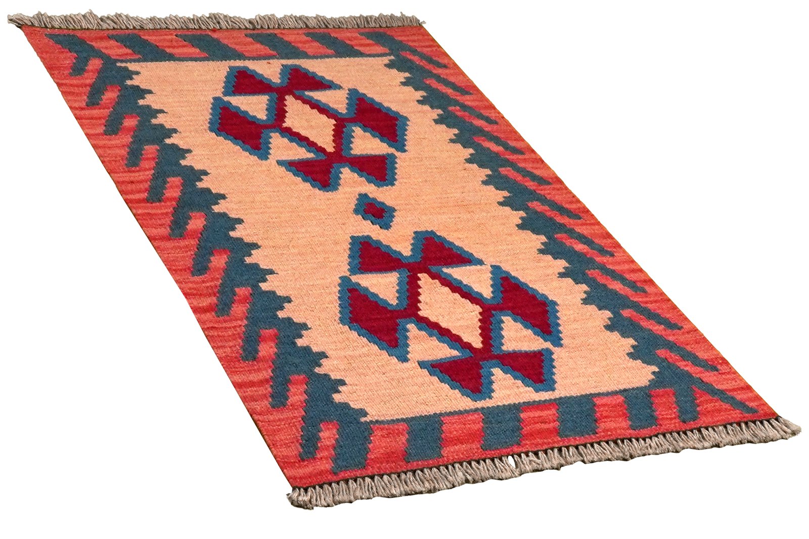 Kelim Gashgai — Handmade, 61x89 cm, Beige, 100% Virgin Wool | View 4