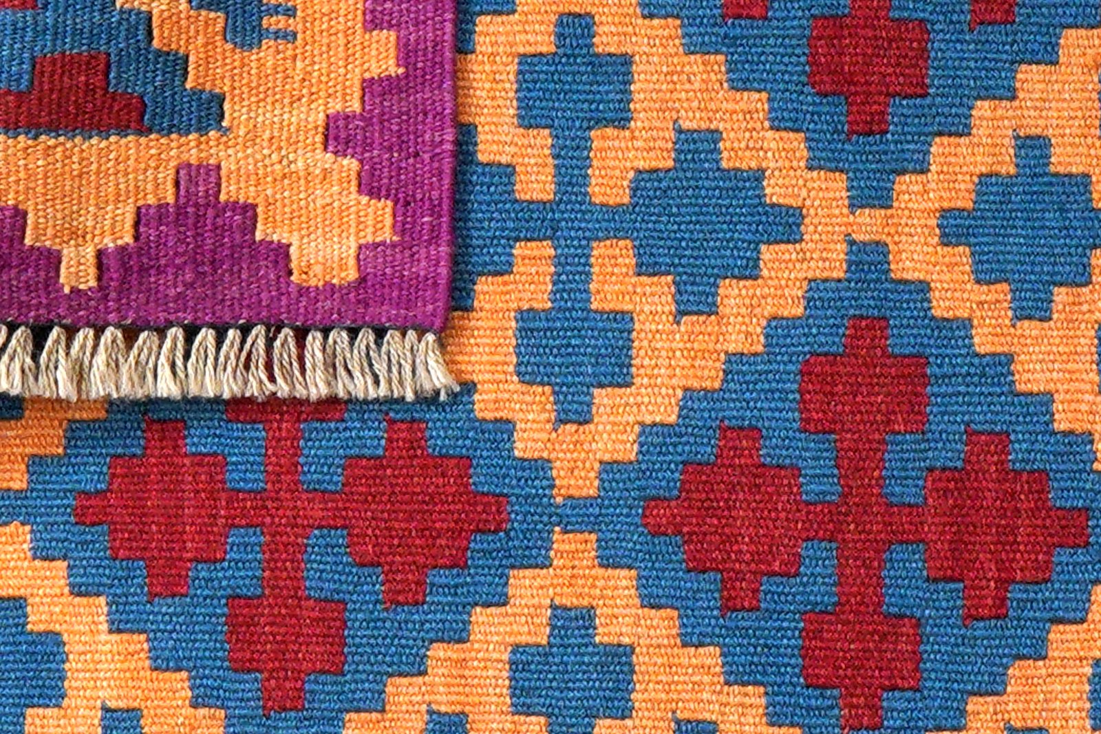 Kelim Gashgai — Handmade, 60x103 cm, Beige, 100% Virgin Wool | View 6