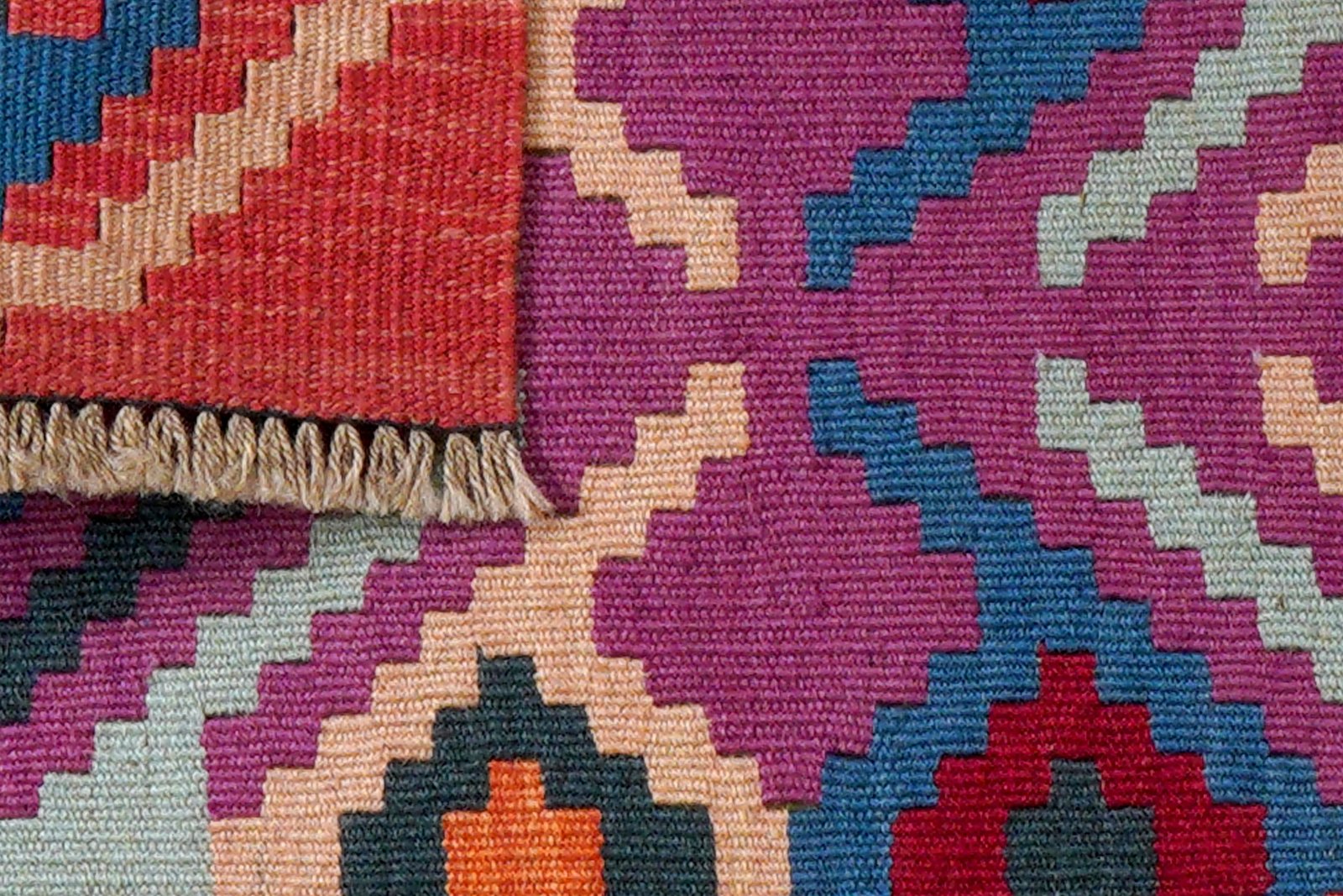 Kelim Gashgai — Handmade, 62x86 cm, Violett, 100% Virgin Wool | View 6