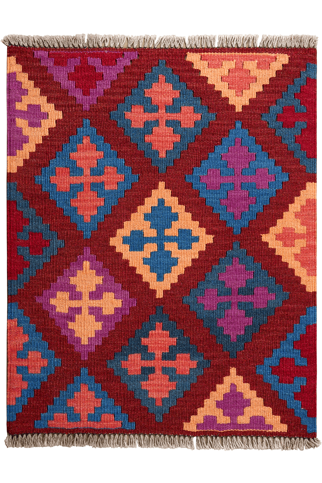 Kelim Gashgai — Handmade, 64x80 cm, Red, 100% Virgin Wool | Main view