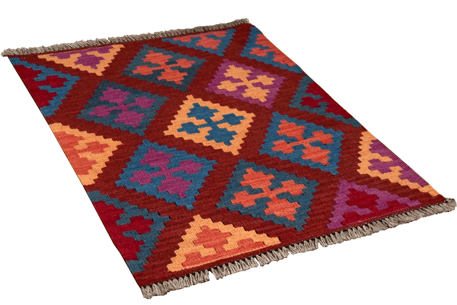 Kelim Gashgai — Handmade, 64x80 cm, Red, 100% Virgin Wool | View 4