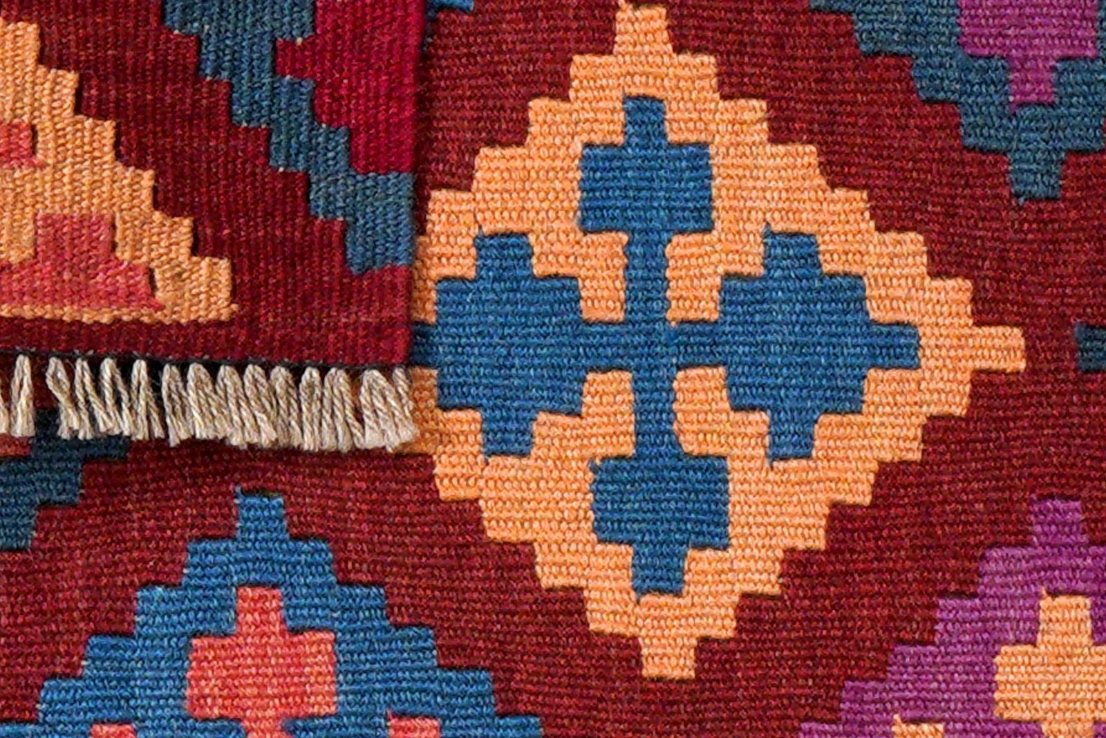 Kelim Gashgai — Handmade, 64x80 cm, Red, 100% Virgin Wool | View 6