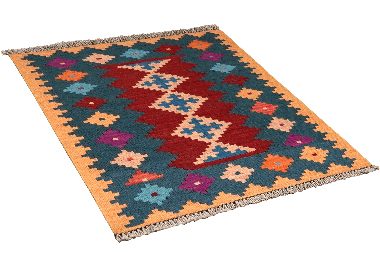 Kelim Gashgai — Handmade, 61x88 cm, Red, 100% Virgin Wool | View 4