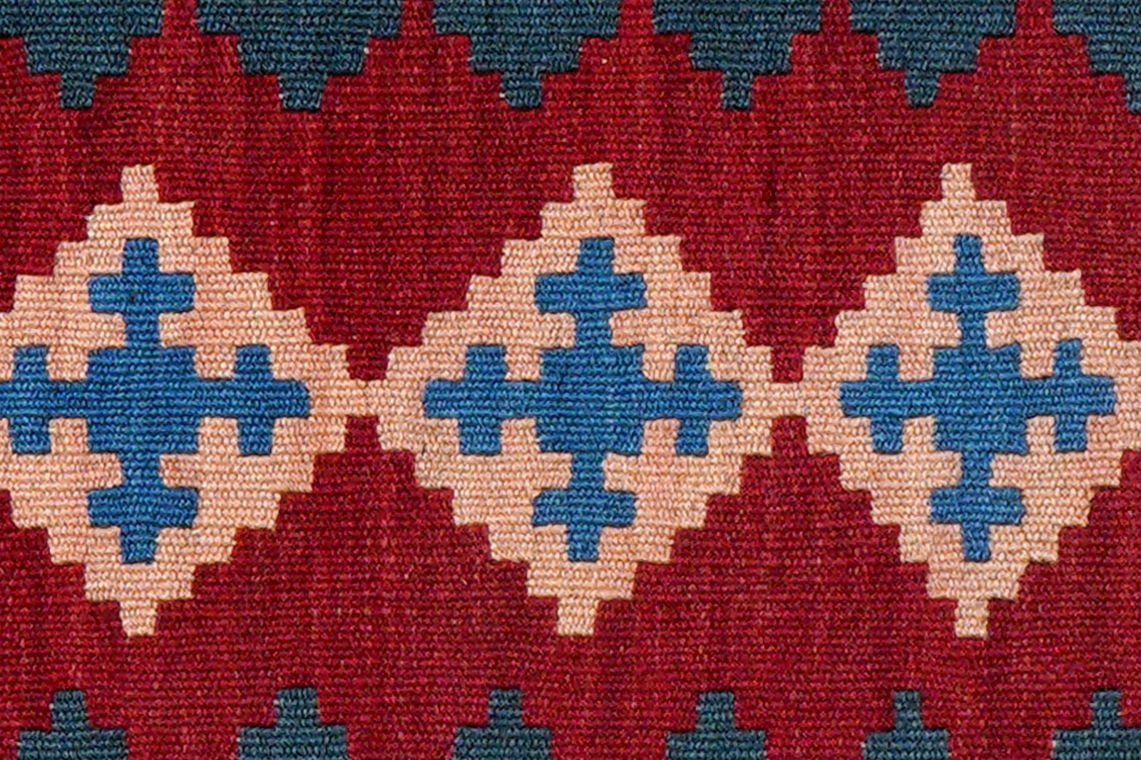Kelim Gashgai — Handmade, 61x88 cm, Red, 100% Virgin Wool | View 5
