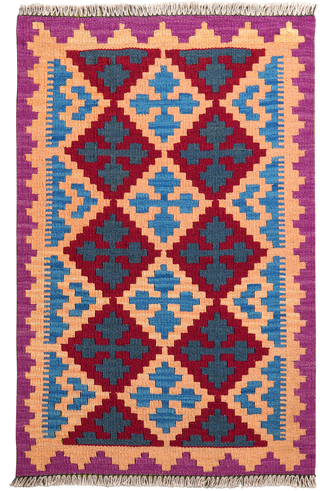 Kelim Gashgai — Handmade, 64x103 cm, Beige, 100% Virgin Wool | Main view