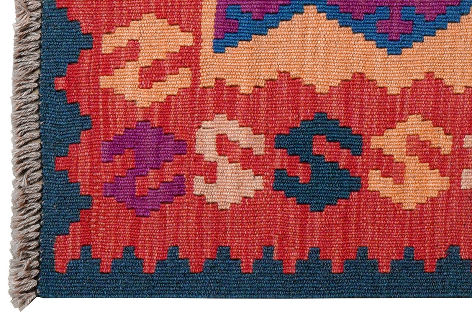 Kelim Gashgai — Handmade, 60x88 cm, Red, 100% Virgin Wool | View 3
