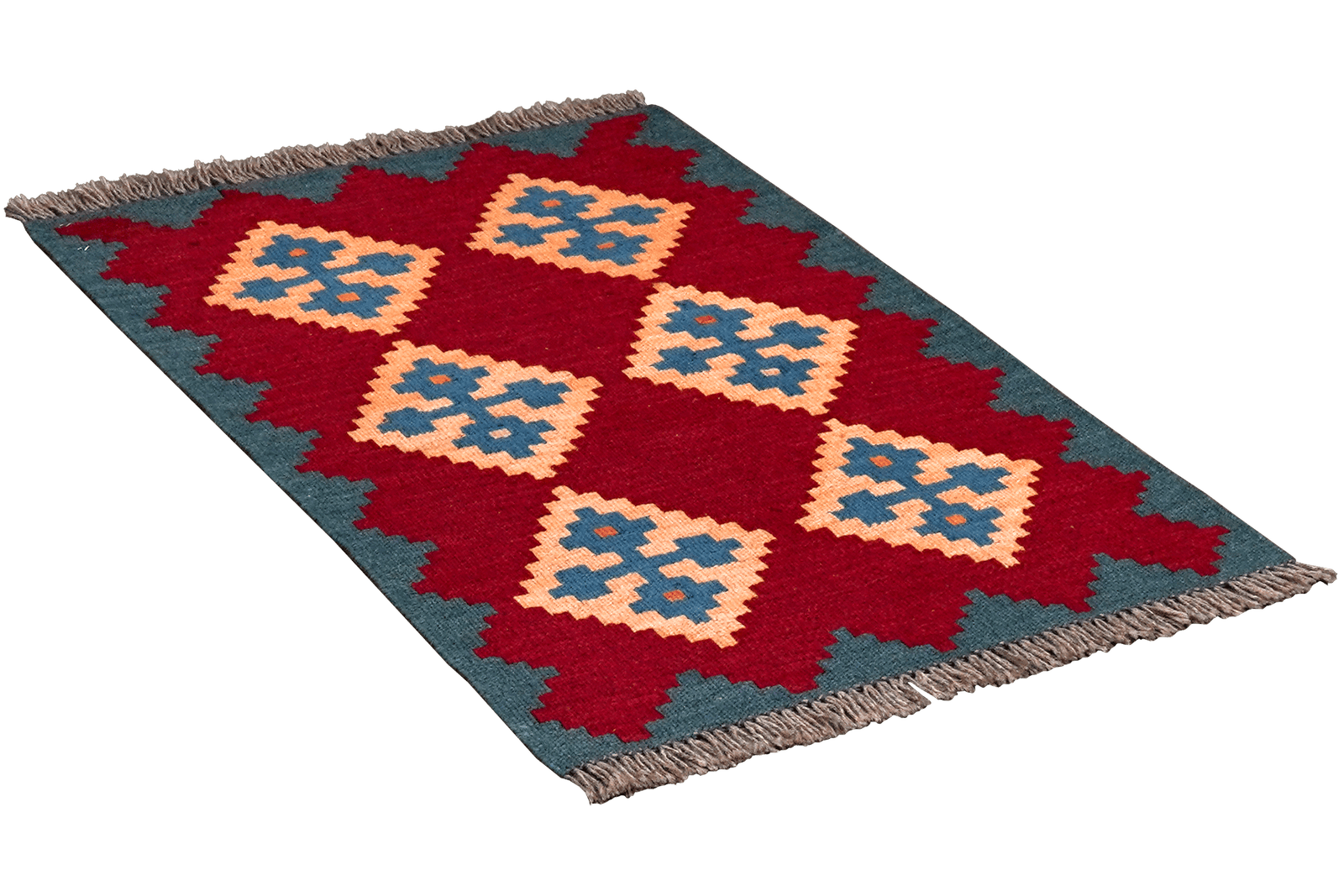 Kelim Gashgai — Handmade, 61x86 cm, Red, 100% Virgin Wool | View 4
