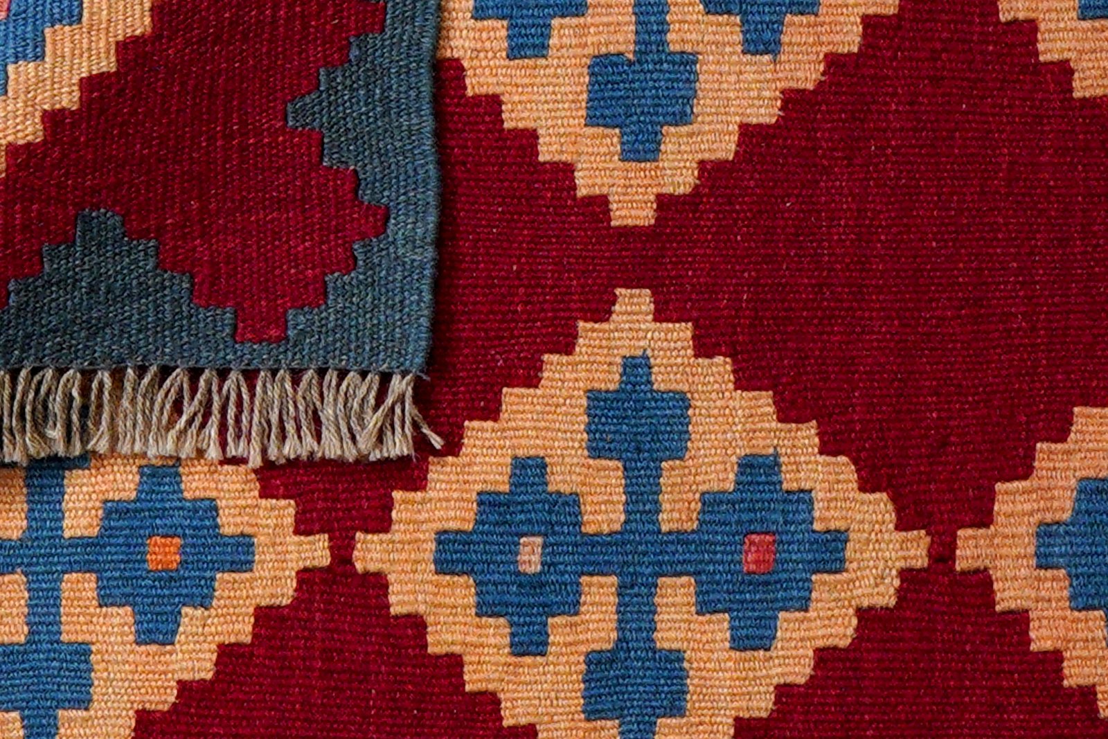 Kelim Gashgai — Handmade, 61x86 cm, Red, 100% Virgin Wool | View 6